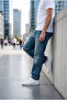 Men's Boyfriend Carrot Cut Blue Denim Jean Trousers Ke-1158 - 3