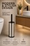 Metal Toilet Brush - Modern Bathroom Toilet Bowl Brush Set - Covered Design Titan Chrome 7000 - 4