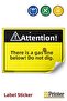Attention! There Is a Gas Line Below! Don'T Dig! Isg Warning Sign Sticker 50X70 cm