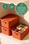 Decorative Storage Box 3-Piece Organizer with Lid Bathroom Kitchen Organizer Multi-Purpose Box