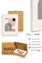 White Wooden Framed Geometric Patterned Painting - Minimal Tones |   Huhu1140 - 2