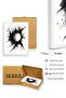 White Wooden Framed Abstract Black and White Patterned Painting - Minimal |   Huhu1184 - 2