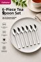 Silver Color 6-Piece 18/10 Stainless Steel Teaspoon Set