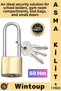# Lock Steel Body Security Lock Durable Protection Safety Mechanism Yellow Long Padlock 50 mm