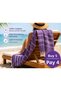 Striped Peshtemal |   Cotton - Natural Fringed |   Beach, Pool, Spa, Sauna, Sports, Travel Towel - 3