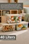 2-Piece Organizer with Lockable Lid - Baby Room Storage Box Children's Toy Organizer 40Lt Beige - 2