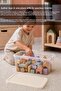 4-Piece Organizer with Locking Lid - Baby Room Toy Storage Box Children's Item Organizer 20Lt Beige - 4