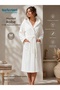 Mefertari Hooded Bathrobe Size m – World-Renowned Egyptian Textile Quality, 100% Natural Organic Cotton, Handmade, High Absorbency, Soft and Durable - 2