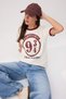 Ekru Harry Potter Lisanslı Regular Kalıp Kısa Kollu Tok %100 Pamuk Örme T-Shirt TWOSS26TS00139