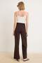 Koyu Kahverengi Wide Leg/Geniş Paça Yüksek Bel Dokuma Kumaş Pantolon TWOSS23PL00314 - 4