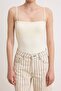 Ecru Body-Fitting Detachable Strap Strapless Sleeveless Snap Fastener Polyamide Knitted Bodysuit Twoss26Bd00030 - 3