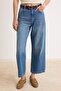 Mavi Kemerli Yüksek Bel Bilek Boy Wide Leg Jeans TWOSS26JE00317 - 3