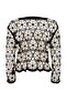 Black-Ecru Knitwear Openwork Oversize Beach Blouse Tbess26Bz00014 - 6