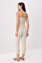 Taş Esnek Kumaş Straplez Bluz Crop Flare Pantolon Dokuma Alt - Üst Takım TWOSS26AU00113 - 4