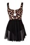 Leopard Patterned Accessory Detailed U-Neck Covered Regular Skirt Swimsuit Tbess26Ma00025 - 5