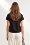 Dark Brown Premium Lyocell Content V-Neck Short Accessory Detailed Knitted Blouse Twoss26Bz00716 - 4