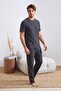 Anthracite Oversized /Wide Cut Textured Tracksuit Set Tmnss25Em00010 - 5