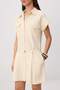 Beige Belt Detailed Buttoned Short / Mini Woven Shirt Dress Twoss26El00517 - 3