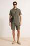 Khaki Flexible Breathable Fabric Men's Shorts & Bermuda Tmnss26Sr00030