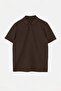 Brown Regular Cut Textured Polo Collar T-Shirt Tmnss26Po00047 - 4