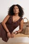 Brown Ruffle Detail Waist Gathered Skirt Plus Size Swimsuit Tbbss25Am00018 - 3