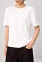 Wardrobe Essentials-Ekru Regular/Normal Kalıp Vatkalı Örme T-Shirt TWOSS26TS00005 - 3
