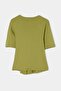 Yağ Yeşil Burgu Detaylı Bisiklet Yaka Fitted İnterlok Örme T-Shirt TWOAW27TS00006 - 7