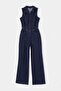 Koyu Mavi Orta Esnek Gömlek Yaka Denim Tulum TWOAW27TU00006 - 7