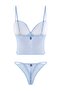 Blue Satin Lace Detailed Covered Underwear Set Thmss26Cc00046 - 6