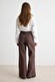 Kahverengi Vintage Yıkama Paça Detaylı Yüksek Bel Wide Leg Jeans TWOAW27JE00025 - 4