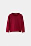 Burgundy 100% Cotton Girls' Plain/Basic Crew Neck Knitted School T-Shirt Tkdaw27Ts00002 - 3