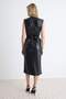 Siyah Bodycon/Vücuda Oturan Bisiklet Yaka Kolsuz Midi Suni Deri Örme Elbise TWOAW27EL00058 - 6