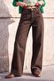 Wardrobe Essentials Kahverengi Vintage Yıkama Yüksek Bel Wide Leg Jeans TWOAW27JE00047
