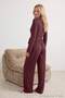 Plum Lace Detailed Double Breasted Viscose Knitted Pajama Set Thmaw27Pt00065 - 5