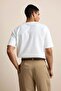 Men's Oversize Minimal Floral Embroidered T-Shirt White - 7