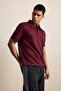Men's Relaxed Fit Basic Polo Neck T-Shirt Claret Red - 5