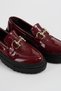 Women's Burgundy Patent Leather Gc Buckle Thick Sole Loafer Moccasin Shoes 4,5cm Byndlfrk02 - 6