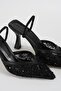Women's Black Isabella Strappy Lace Pointed Toe Evening Shoes/Slippers/Sandals 8.5 cm Byndprs - 6