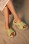 Unisex Water Green Luca Ultra Light Matte Faylon Slippers 2cm Byndfay04