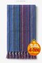 Ethnic Peshtemal |   Thin - Colored Fringe |   Beach Pareo, Sea, Pool, Yoga, Pilates Towel - Navy Blue
