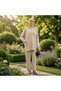 Women's Islamic Clothing Seasonal Modal Fabric Crew Neck Pocketed Tunic Top and Bottom Set - 2