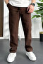 Men's Relaxed Fit Linen Trousers Brown Edw138