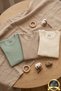 Premium Ribbed Fabric 100% Organic Cotton 3-Piece Baby Boy Short Sleeve Bodysuit Set with Snap Fasteners - 4