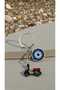 Miyuki Beads Handmade Evil Eye Beads and Red Motorcycle Keychain/Bag Charm - 2