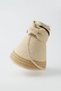 Women's Cream Striped Detail Straw Hat |   Wide Brim Summer Model - 3