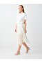 Off-White Relaxed Fit Regular Waist Lace Detailed Knitted Skirt - 3