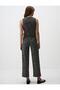 Anthracite Melange High Waist Wide Leg Relaxed Fit Knitted Trousers - 6