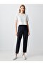 Black High Waist Regular Leg Modal Woven Trousers
