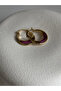 Zircon Stone Pink Stone Hoop Earrings (2.6 cm) - 4