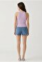 Women's Ribbed Halter Neck Crop Blouse - 3